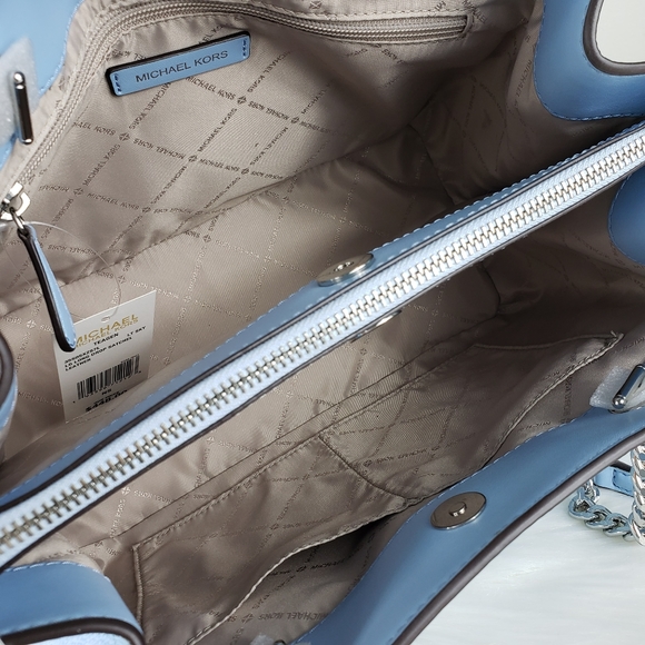NWT Michael Kors LG Teagen satchel light sky blue - Picture 9 of 10